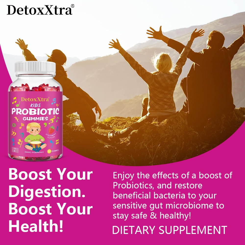 Kids Probiotic Gummies Minor Abdominal Discomfort Support Immune Health Soy Free
