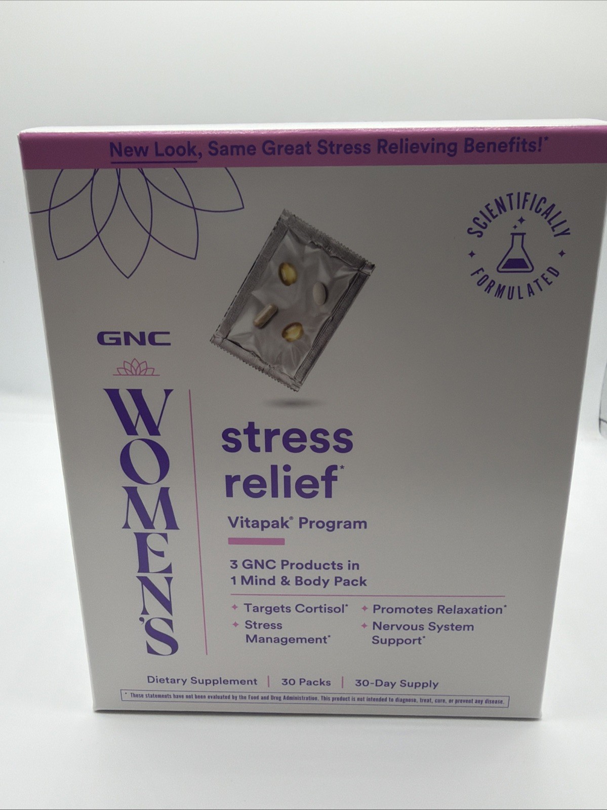 GNC Women’s Stress Relief Vitapak Multivitamin Gluten-Free 30 Packs 30-Day