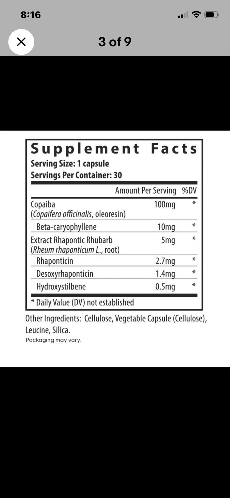 Fairhaven Health Menopause Relief Capsules Rhapontic Rhubarb Copaiba 30
