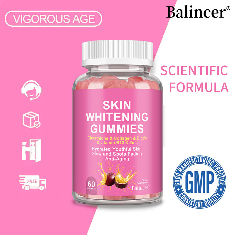 Collagen Skin Whitening Hair Health Anti-Aging Vitamin C E B12 60 Gummies US