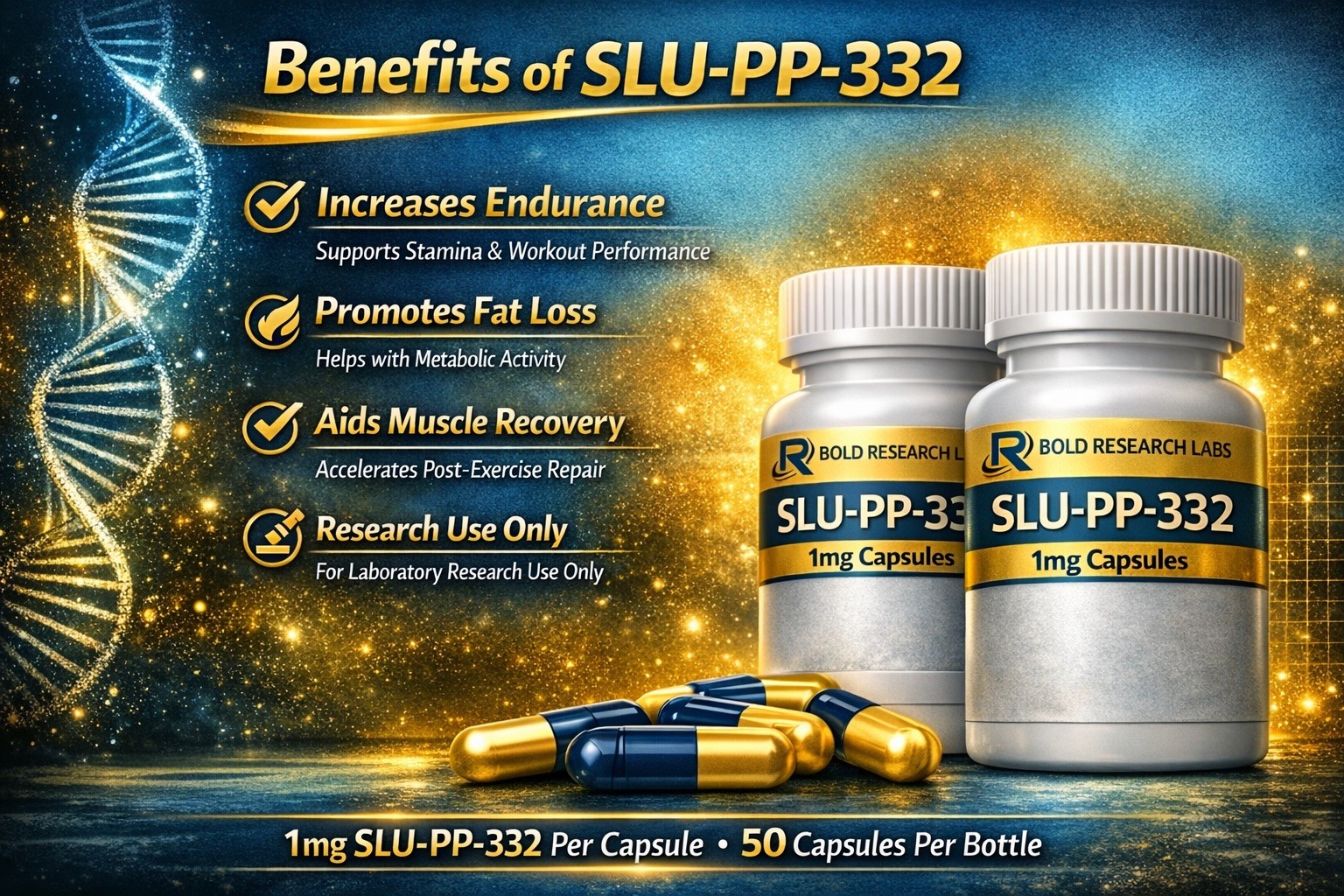 Bold Research SLU-PP-332 1mg 50 Capsules Mitochondrial Energy Support
