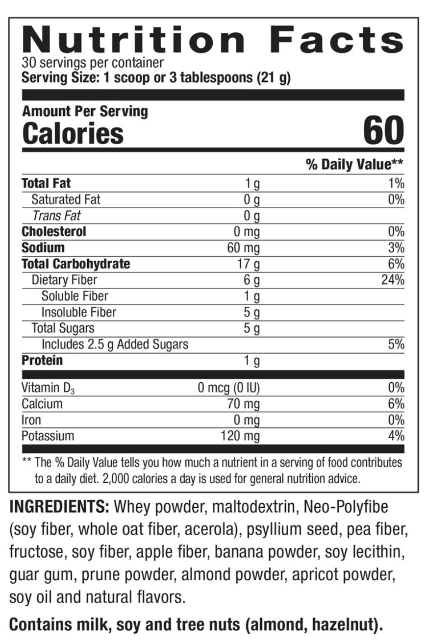 NeoLife All Natural Fiber Food & Drink Mix powder for heart and colon health