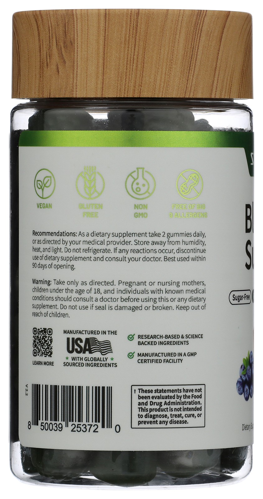 Snap Dietary Supplement Blood Sugar Support Green Apple Gummies 1 Pack