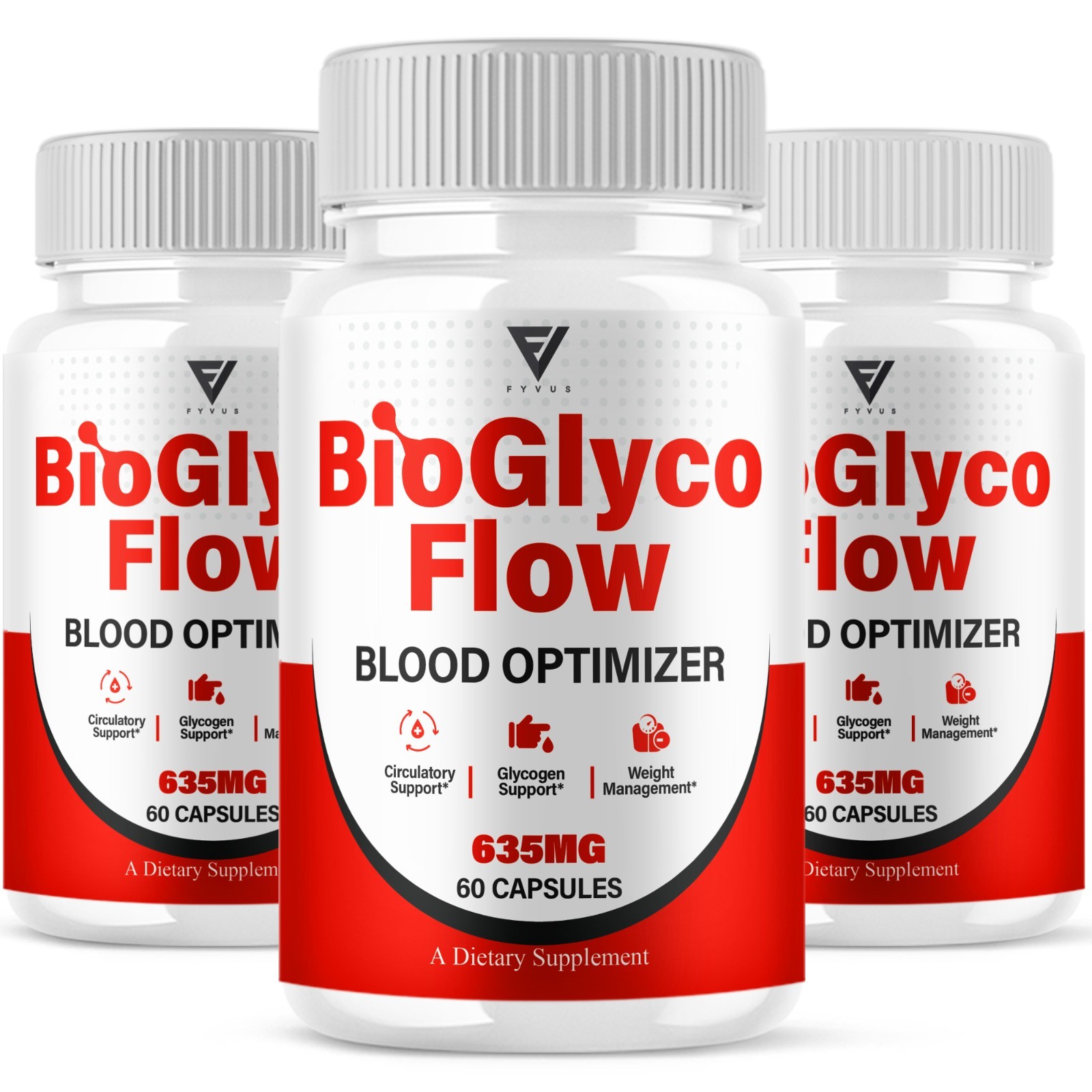 (3 Pack) BioGlyco Flow Blood Optimizer, BioGlyco Flow Supplement (180 Capsules)