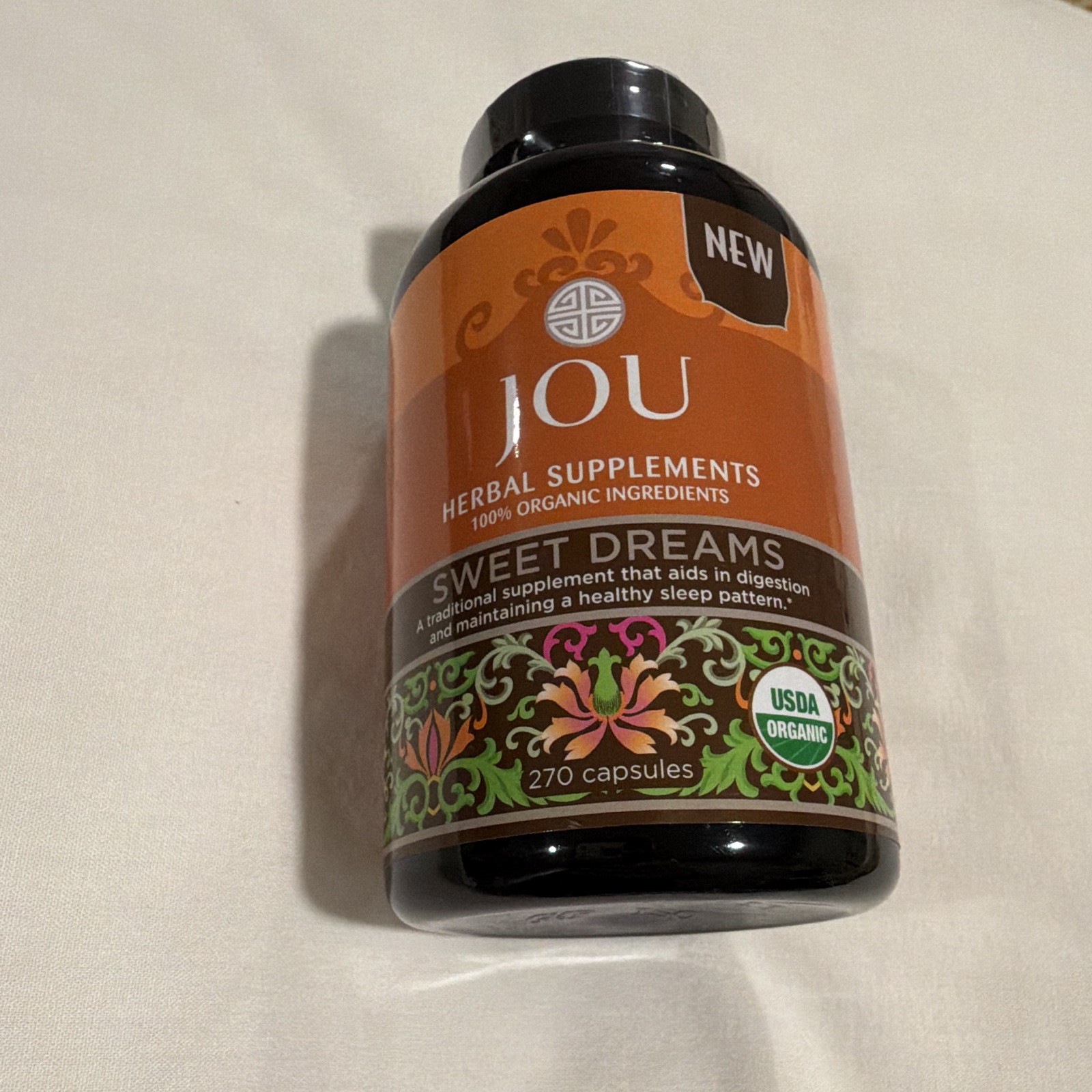 JOU Sweet Dreams USDA Organic Herbal Supplement Capsules Sleep Aid 270 Count