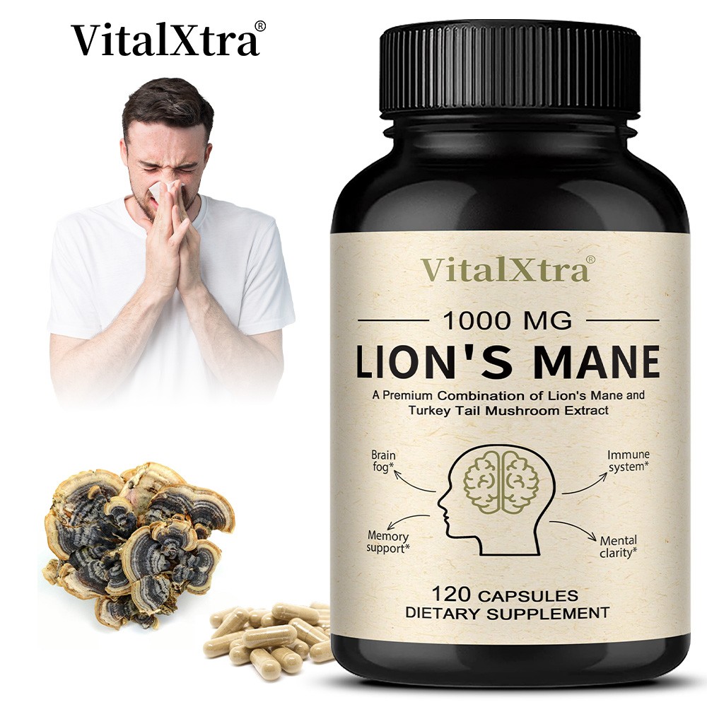 Dual Organic Herb Caps, For Memory,Focus,Mental Clarity & Immune system 120 Caps