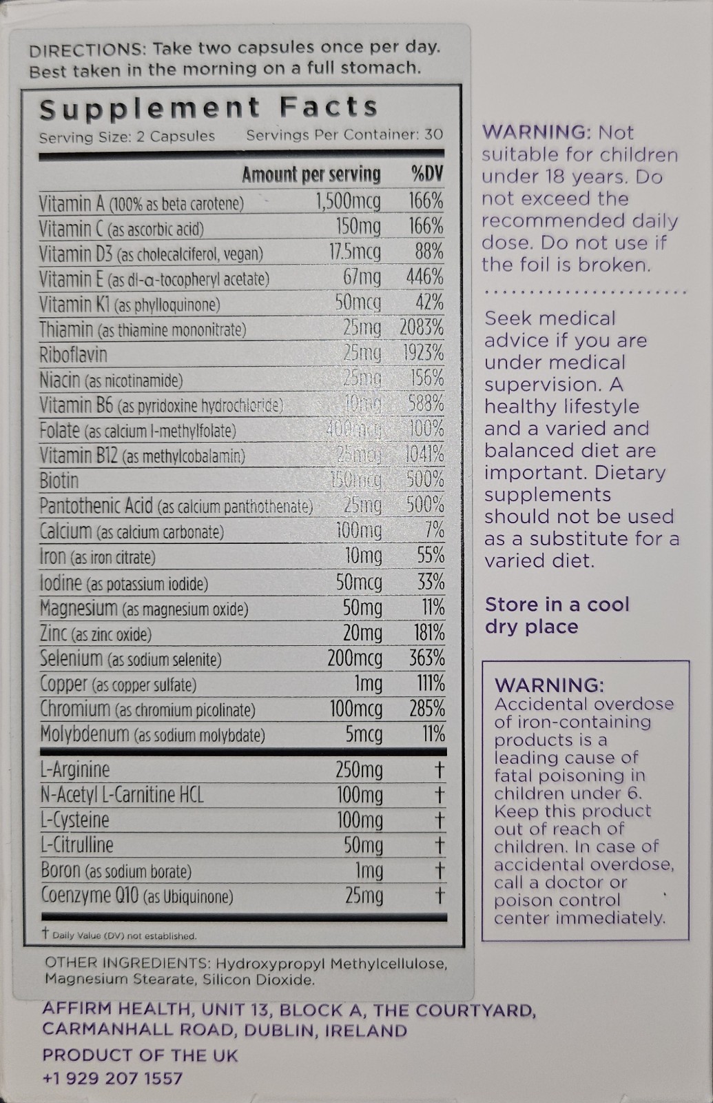 Proceive Fertility Supplement for Women Pre Conception Multivitamin 60 Capsules