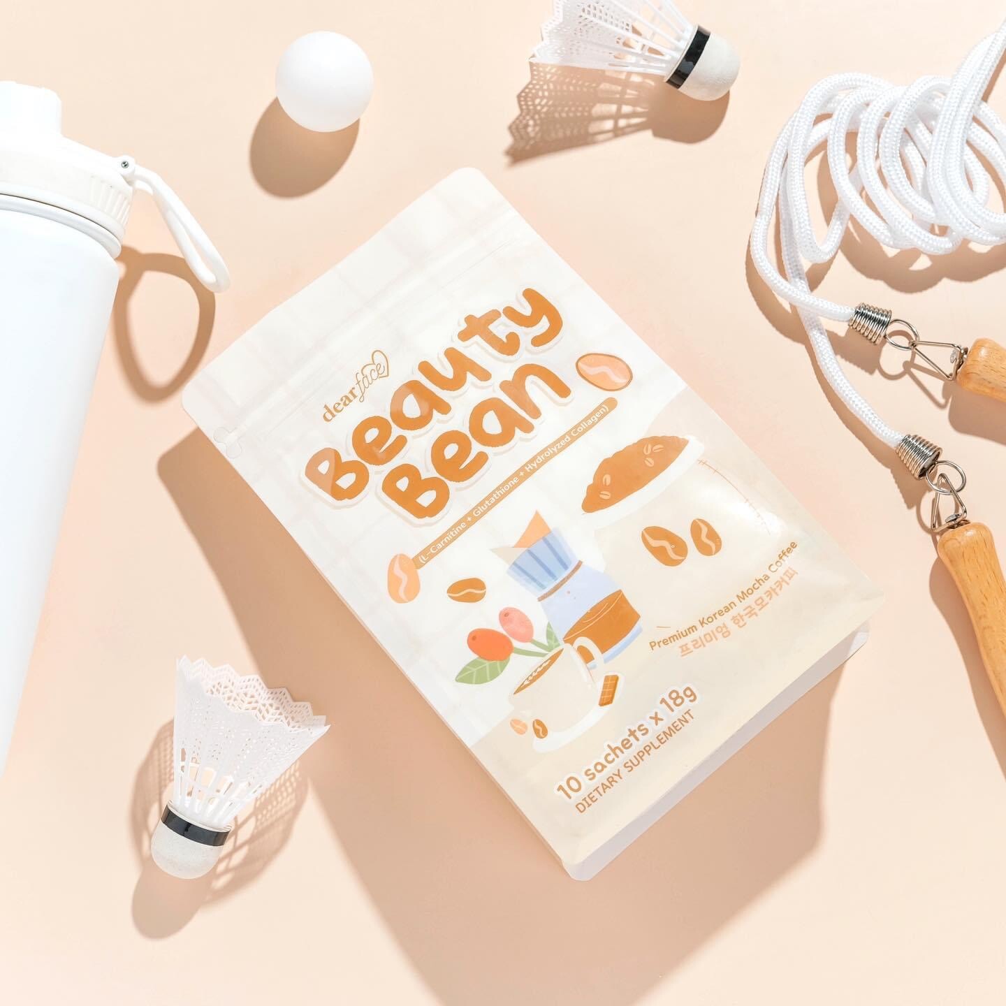 Dear Face BEAUTY BEAN Premium Korean Mocha Coffee 10 Sachets