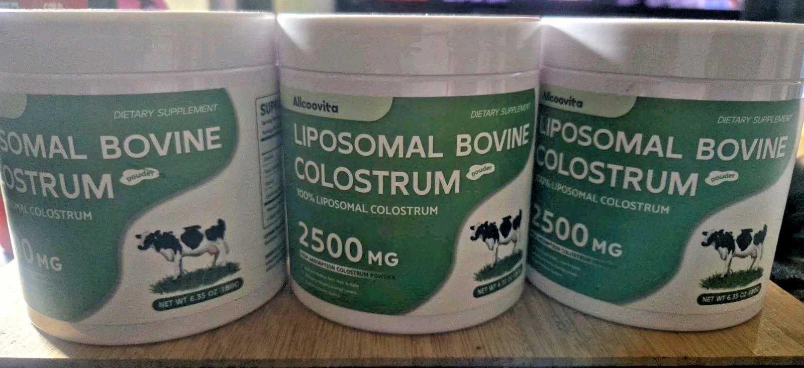 ✅️3 Lot Liposomal Bovine Colostrum Powder 2500 Mg Exp Nov 2026