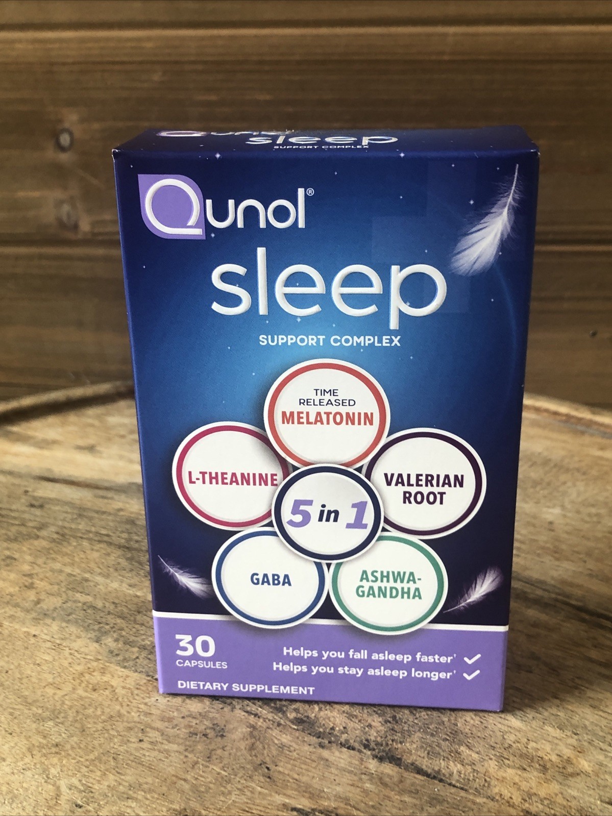 Qunol Sleep Support Complex 5:1 Time Release Melatonin 30ct Exp 2/27