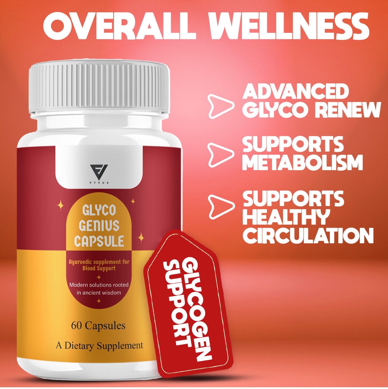 (3 Pack) Glyco Genius Capsules GlycoGenius Maximum Strength Pills (180 Capsules)