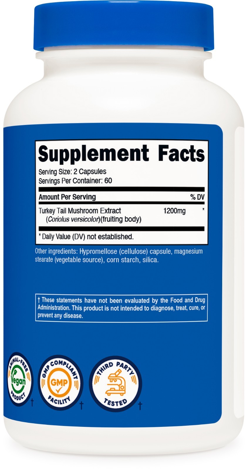 Nutricost Turkey Tail Mushroom Capsules 1200mg, 60 Servings (120 Capsules)