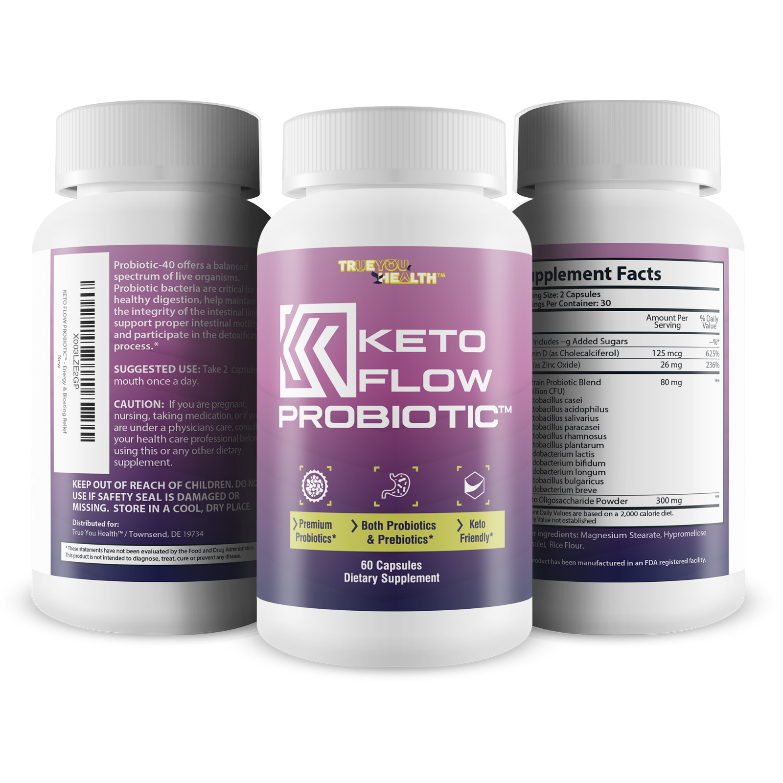 Keto Flow Probiotic – Premium Probiotics & Prebiotics – Keto Friendly Probiotic