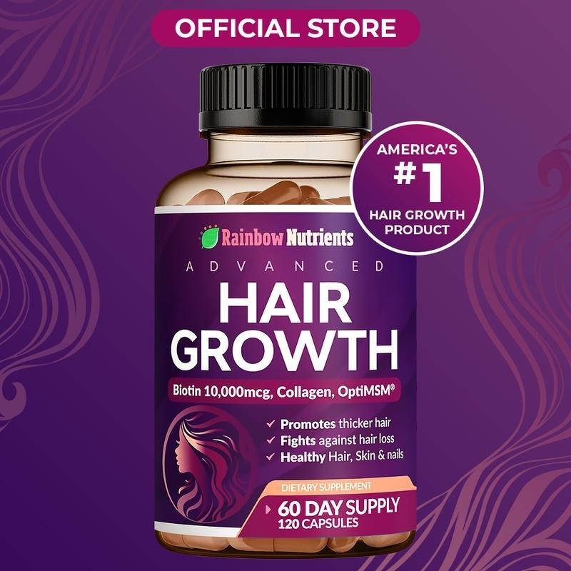 24-in-1 Advanced Hair development Vitamin | 10,000mcg, Biotin Collagen, Patente