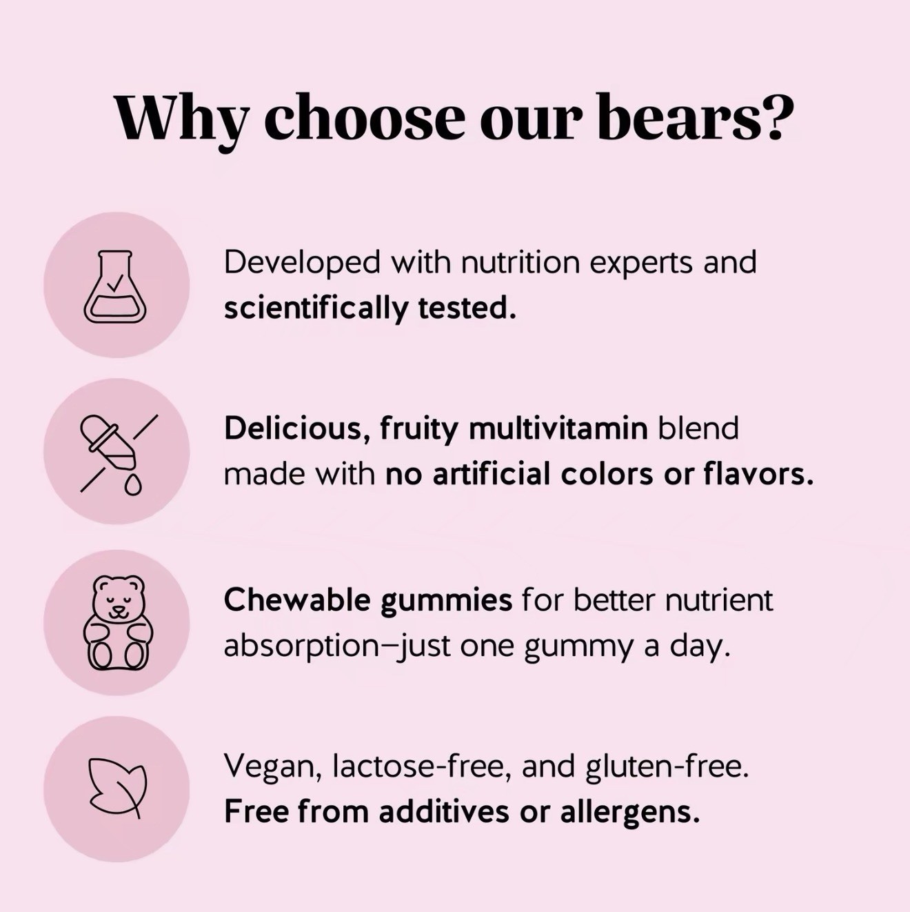 Bears with Benefits Biotin Gummies 5000mcg Hair Skin Nails Vegan 30 Count Supply