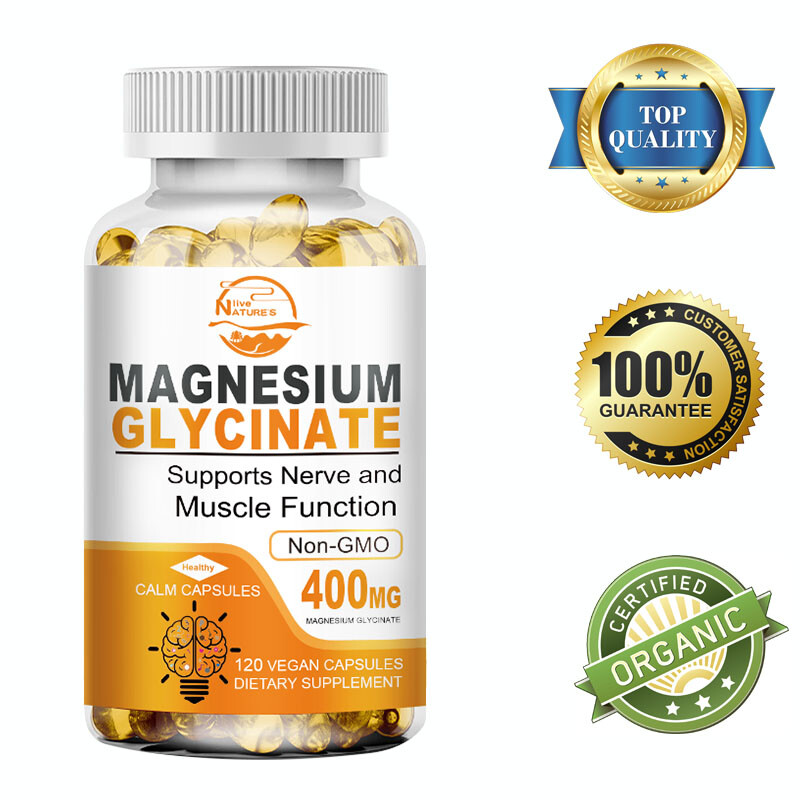 Magnesium Capsules High Absorption Natural Magnesium Glycinate Supplement