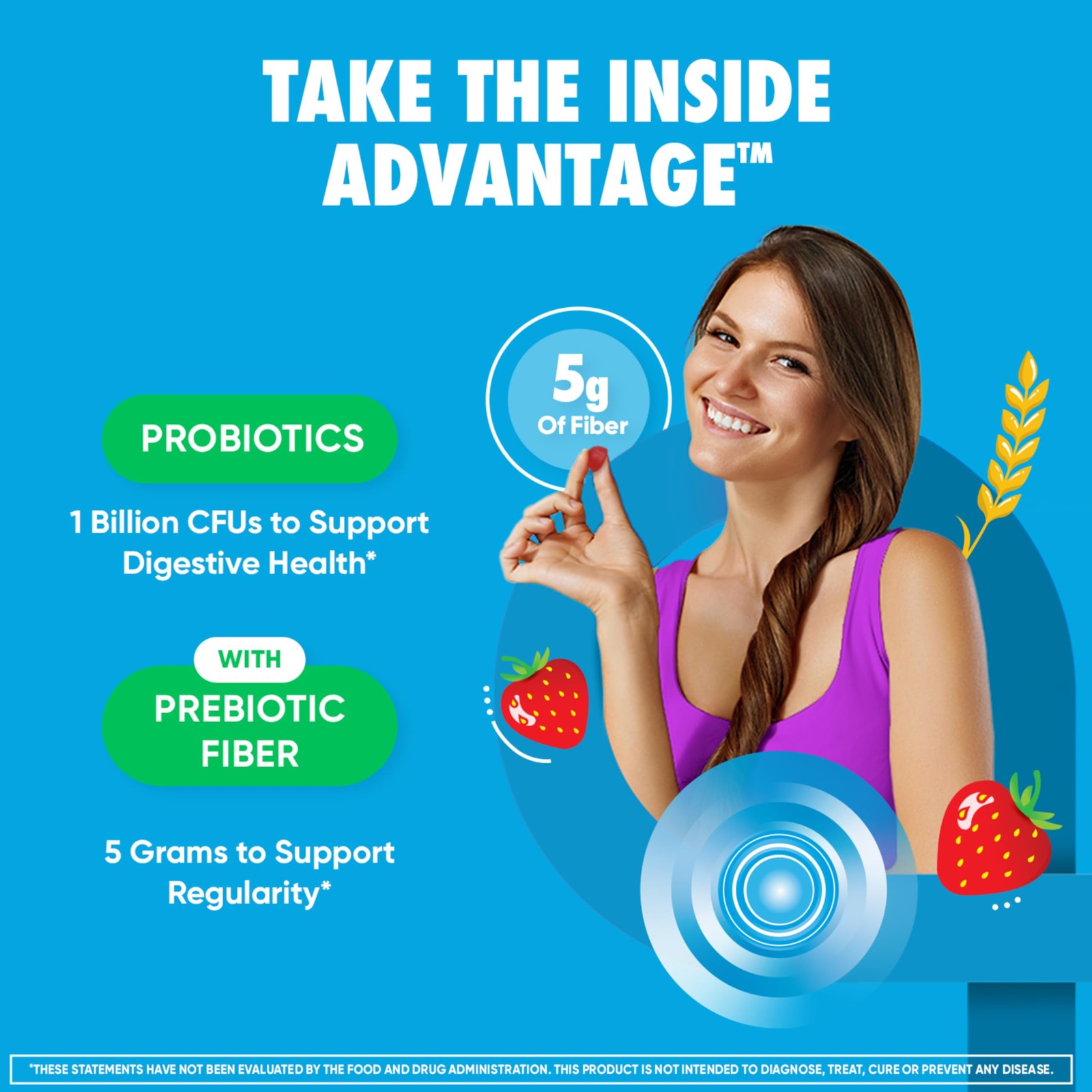 Digestive Advantage Prebiotic Fiber Supplement 60 Count (Pack of 1), Multi
