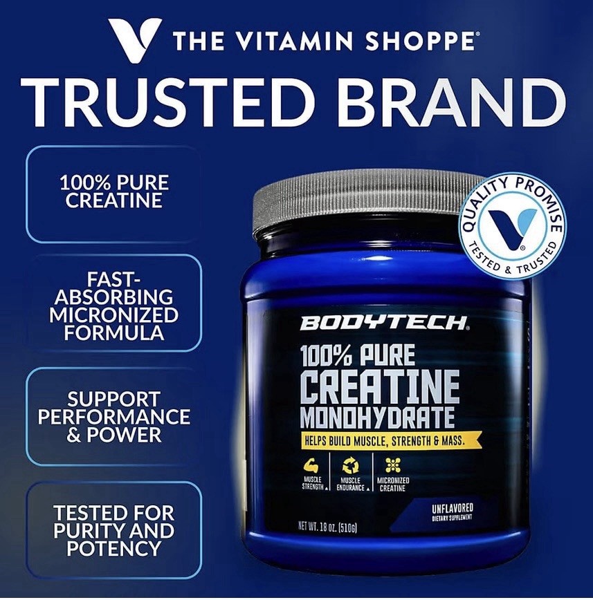 BodyTech Creatine Monohydrate Powder Micronized Unflavored Gluten-Free 18 oz