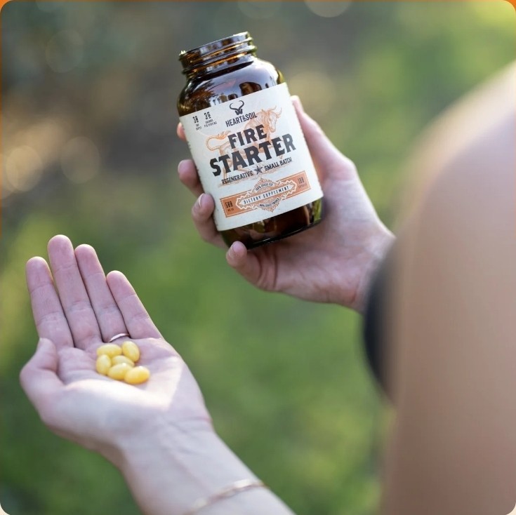Heart & Soil Fire Starter High Stearic Acid 500mg 180 Capsules Exp. 1/27