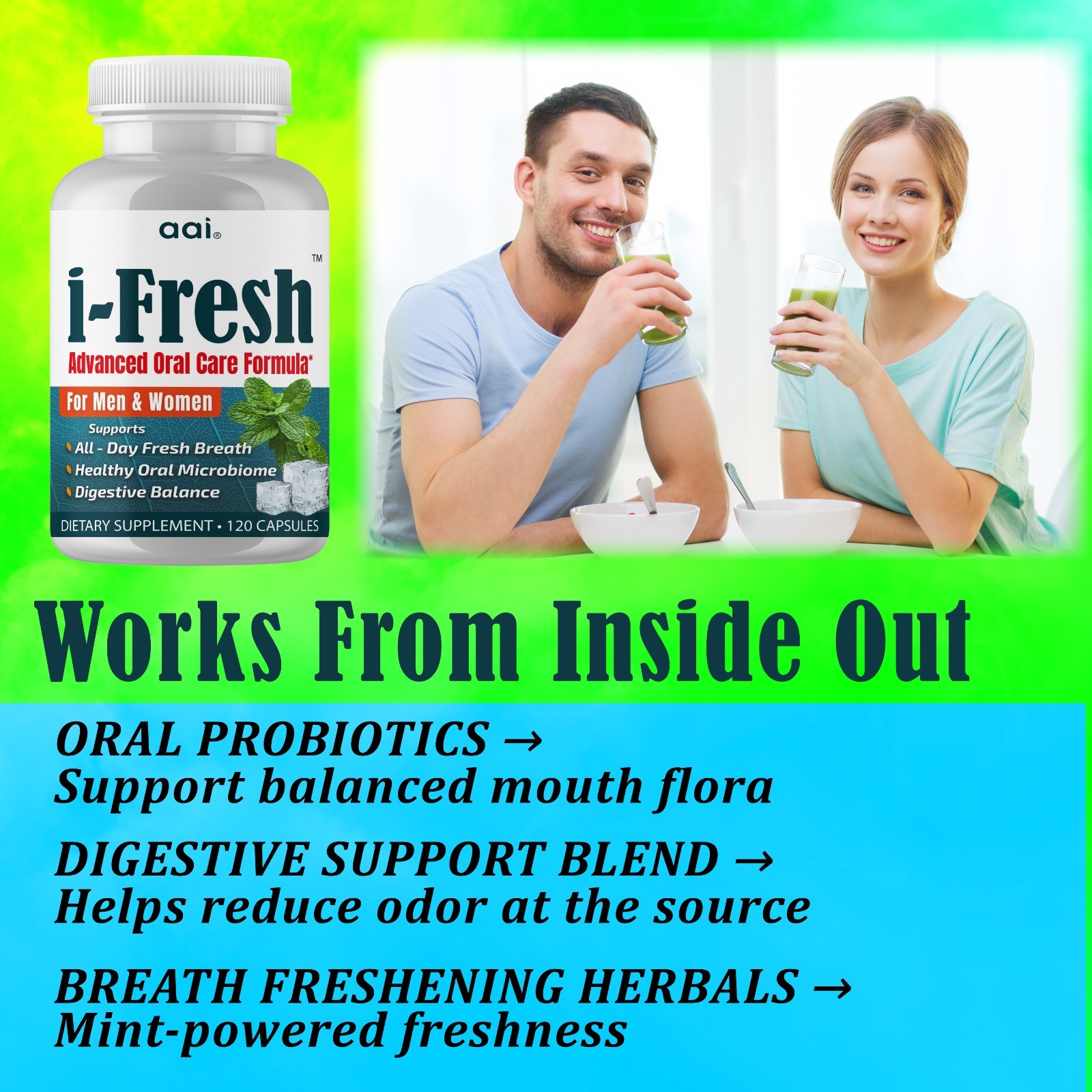 Bad Breath Freshener, Dental Probiotics Capsules Advanced Oral Care Fresh Breath