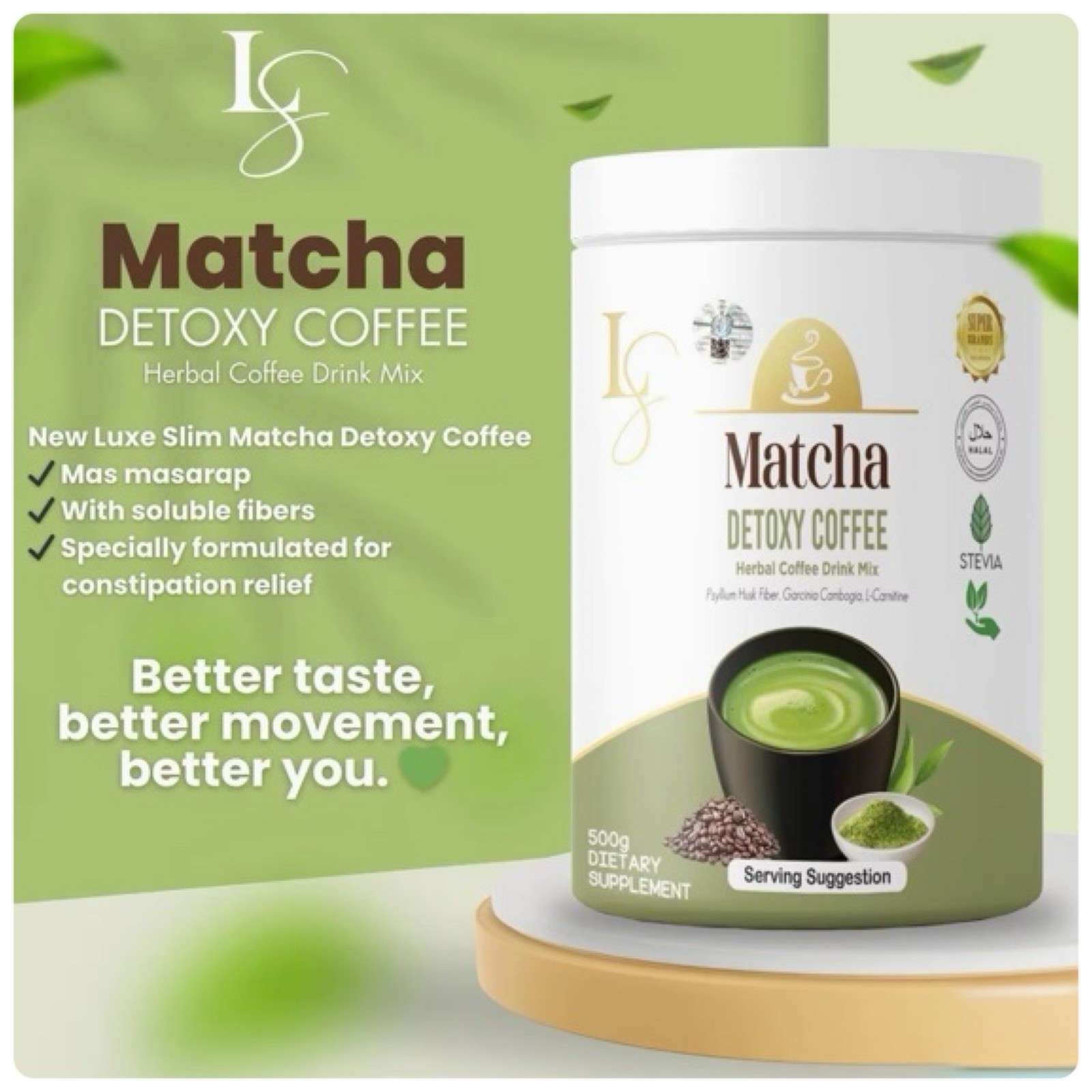 Luxe Slim Detoxy Coffee Herbal Coffee Drink Mix 8 sachet