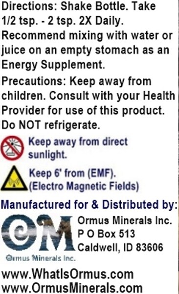 M3 Ormus Minerals Ormus Mental Health Immunity Skin Electrolytes Energy 32oz
