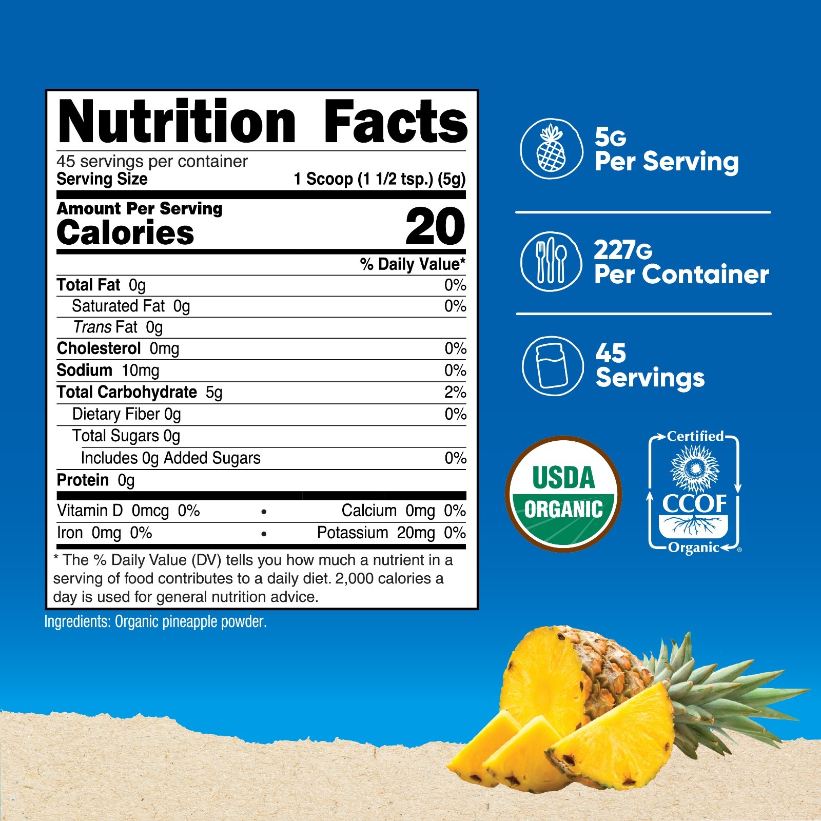 Nutricost Organic Pineapple Powder (8 OZ) – Non-GMO and Gluten Free
