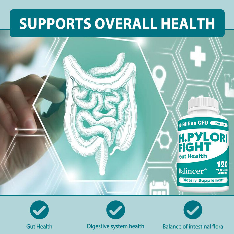 H Pylori Fight Gut Improve Digestive Health Balance Intestinal Flora 120 Count