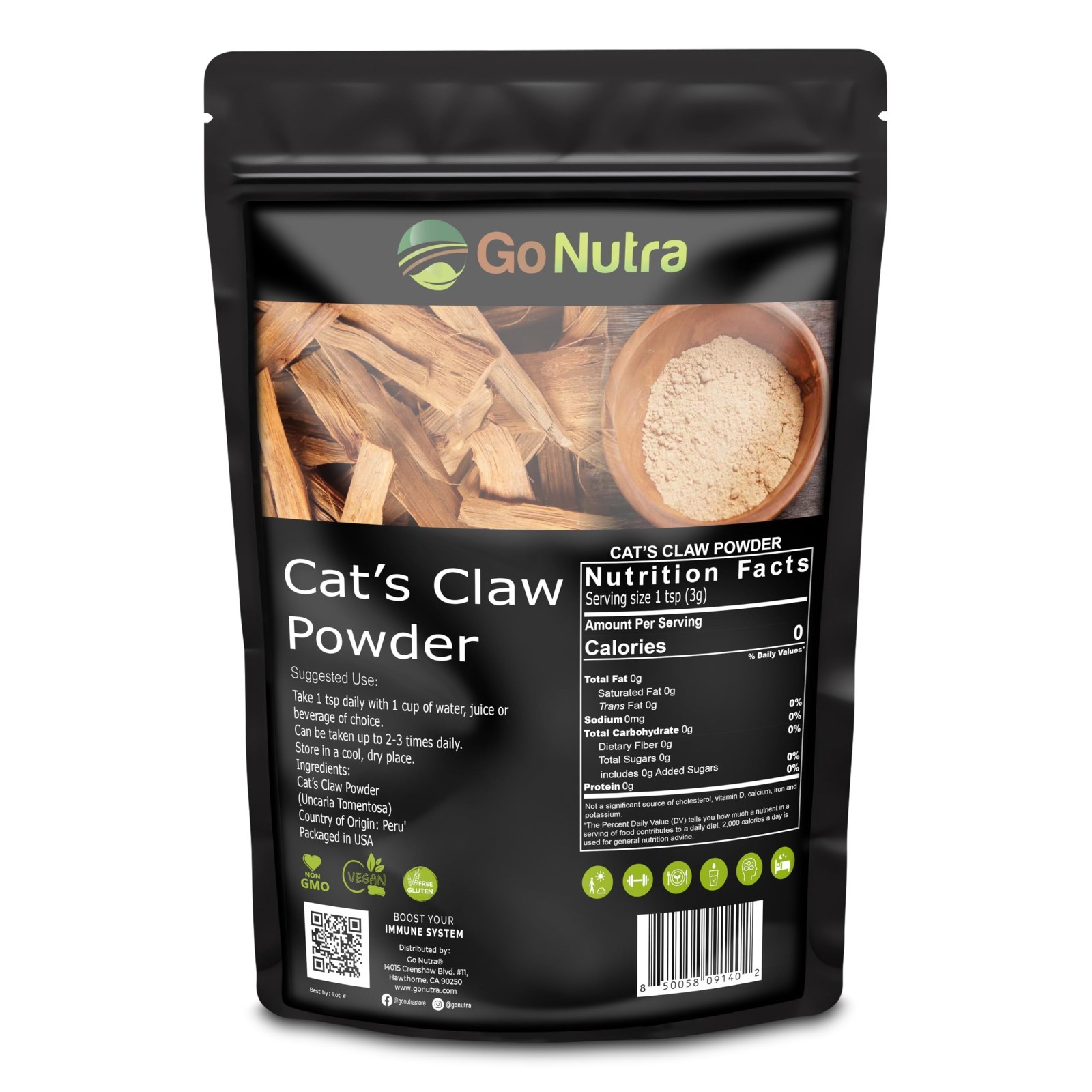 Cat’s Claw Powder 1 lb From Peru Pure Cats Claw Supplement Uncaria Tomentosa