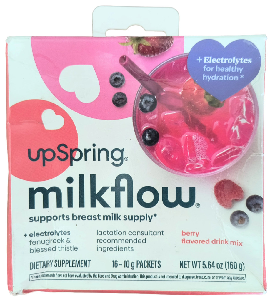 Up Spring Milkflow Drink Mix Berry Electrolytes 16 ct exp 7/27