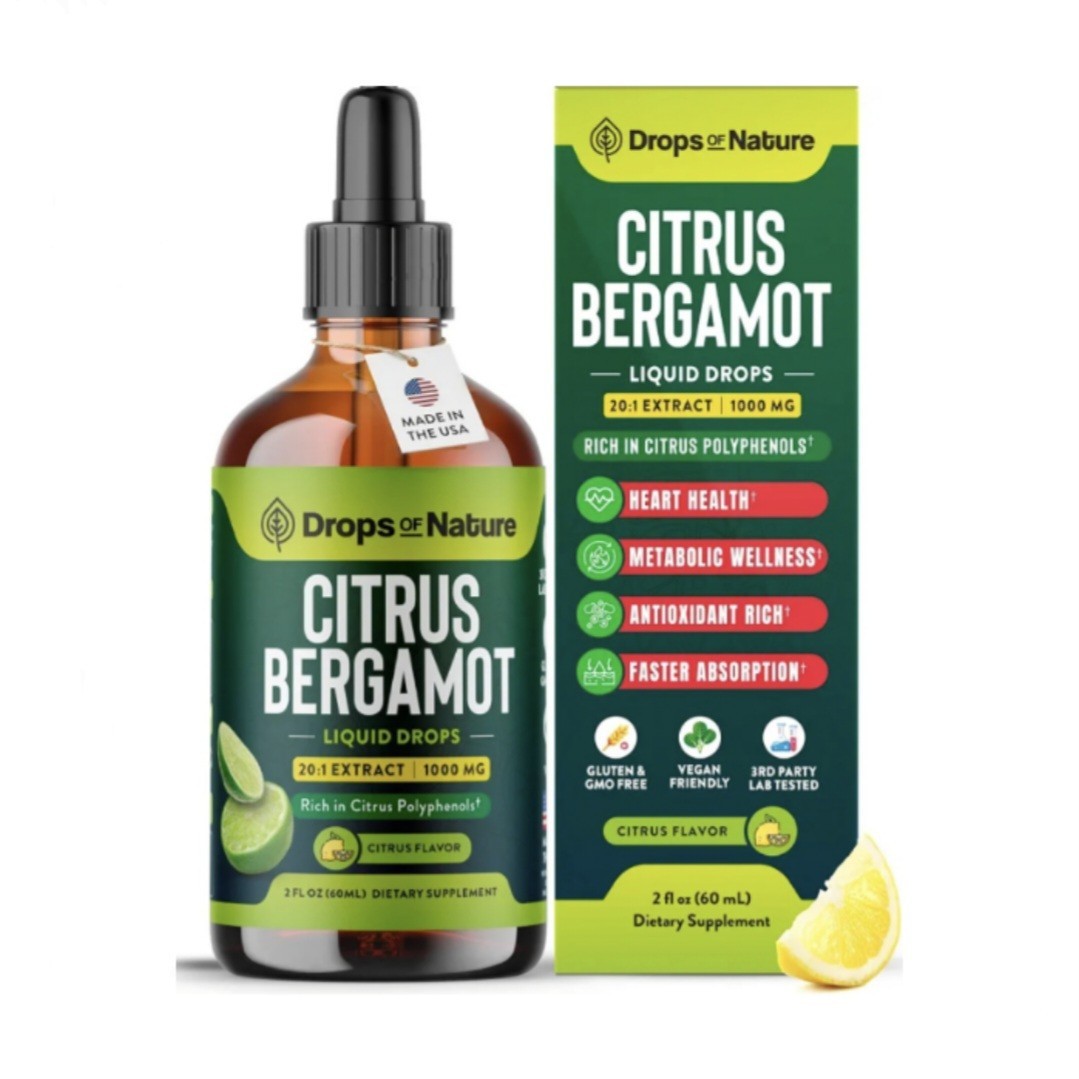 Drops Of Nature Citrus Bergamot Extract 20:1 Heart Health Antioxidant 2 fl oz