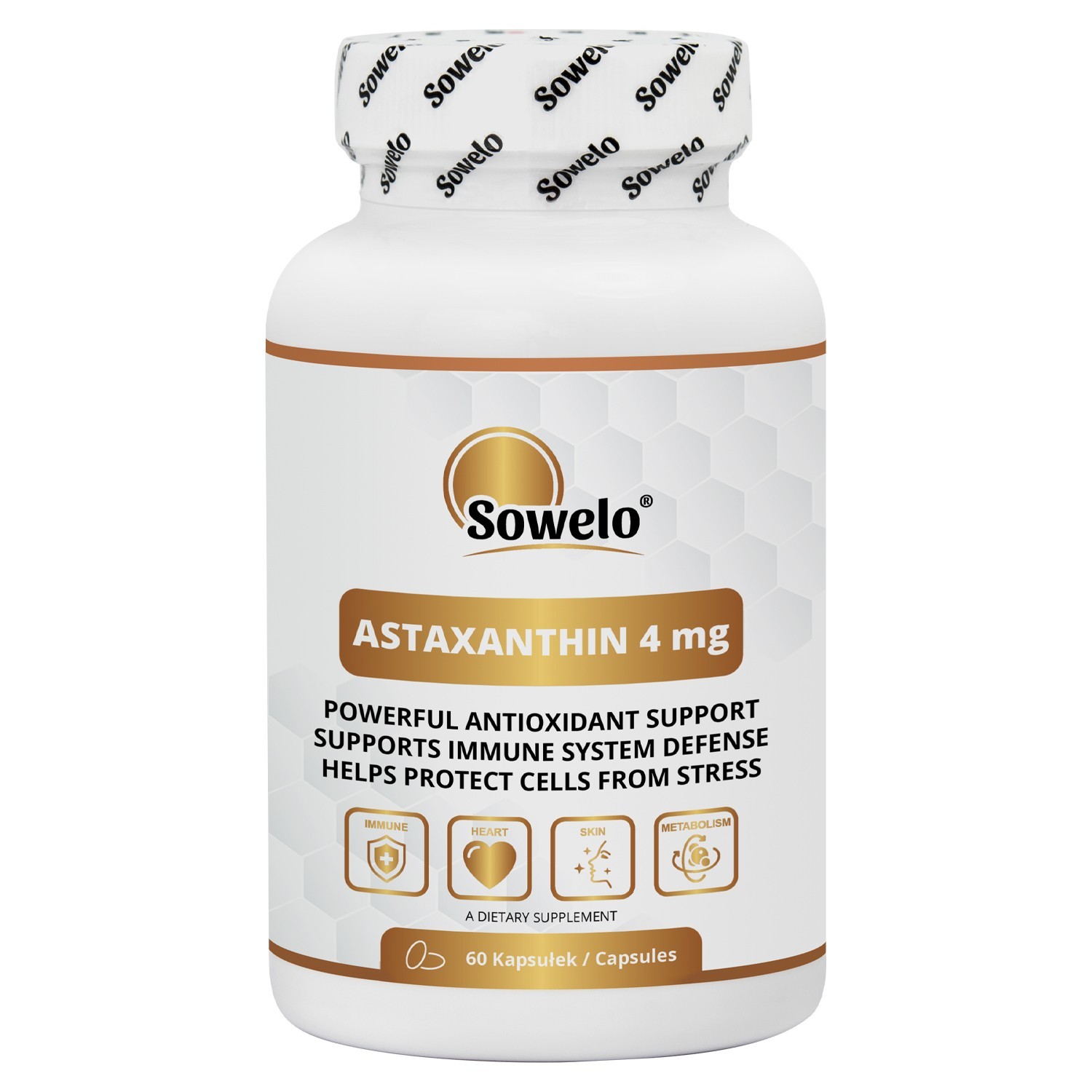 Astaxanthin 4mg Softgels – Antioxidant & Immune System Support – Sowelo