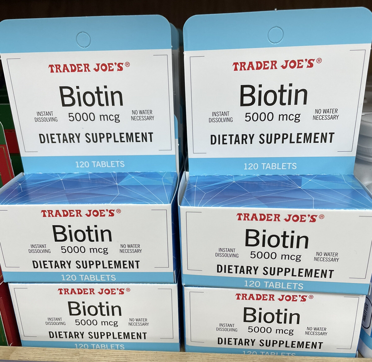 Trader Joes BIOTIN Dietary Supplement 5000 mcg, 120 Capsules