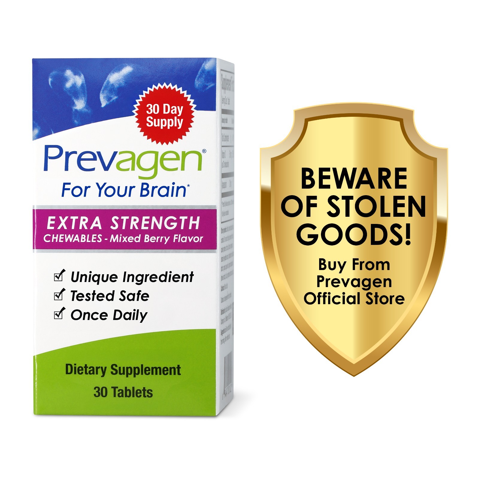 Prevagen Extra Strength 20mg Mixed Berry Chewables – 3 Pack (90-Day Supply)