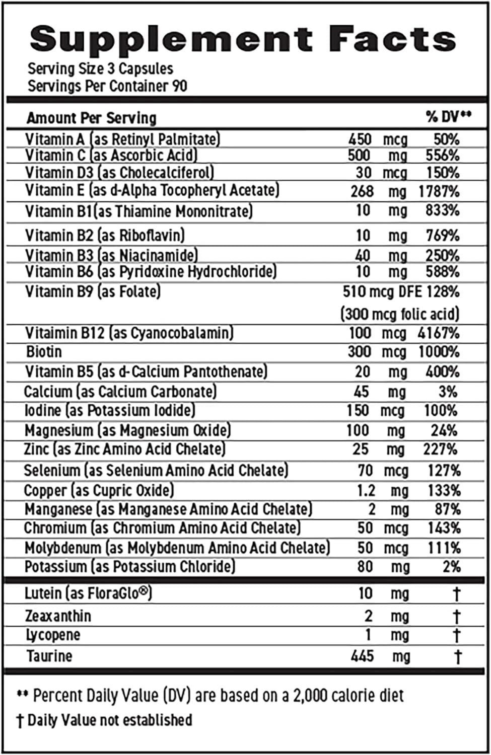 MaxiVision® Eye & Body Formula AREDS 2 Study – 270 Capsules – 1 Bottle