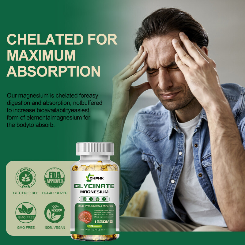 NEW Glycinate Magnesium 1330MG 120 Capsules All Natural High Absorption