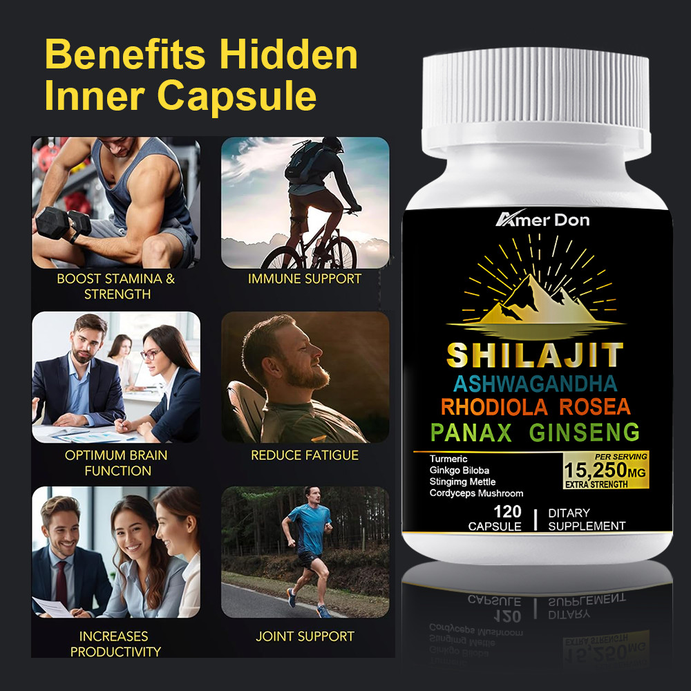 Himalayan Shilajit 9000mg 120 Caps 100% Pure Extract Fulvic Acid Best Shilajit