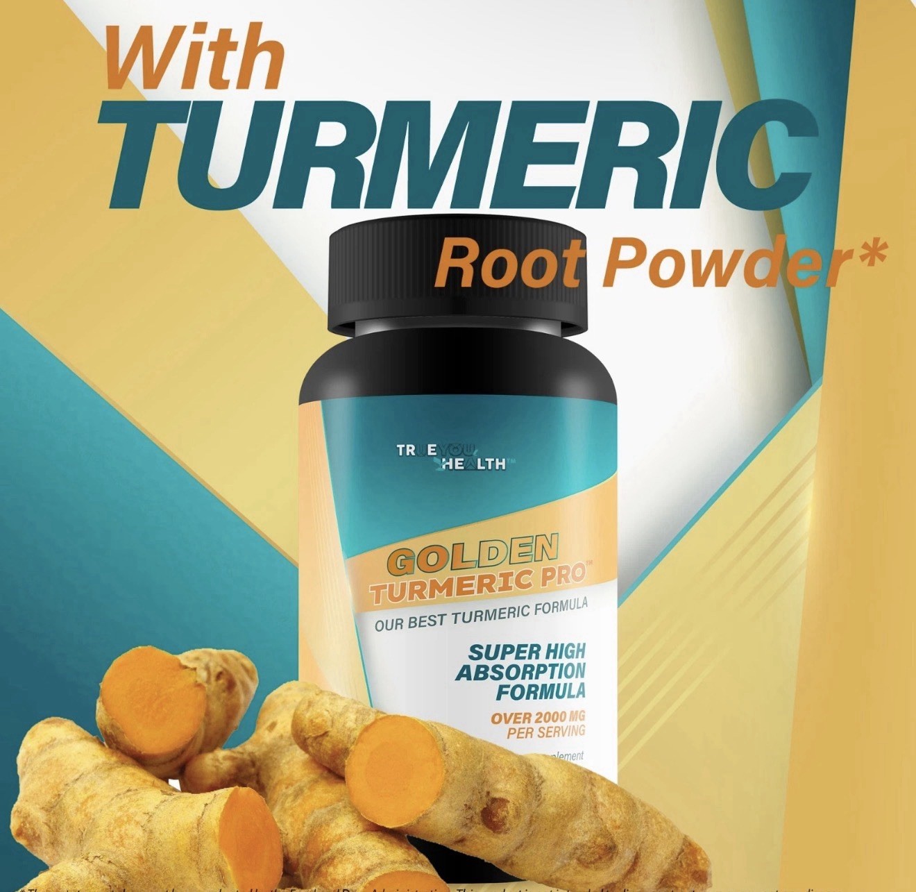 True You Health Golden Turmeric Pro Super High Absorption 2000mg Gold Exp:07/27