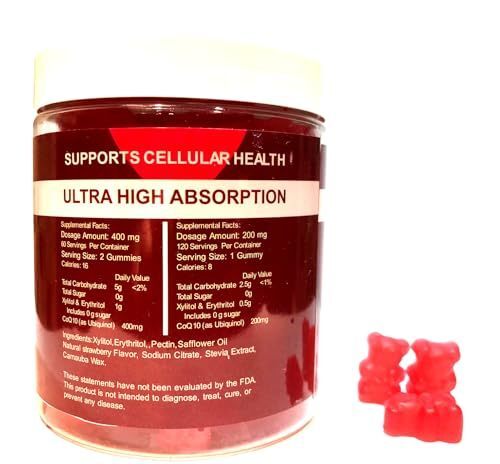 coq10 200mg GUMMY coq10 400mg coq10 ubiquinol Heart Health Coenzyme 120 CT Super
