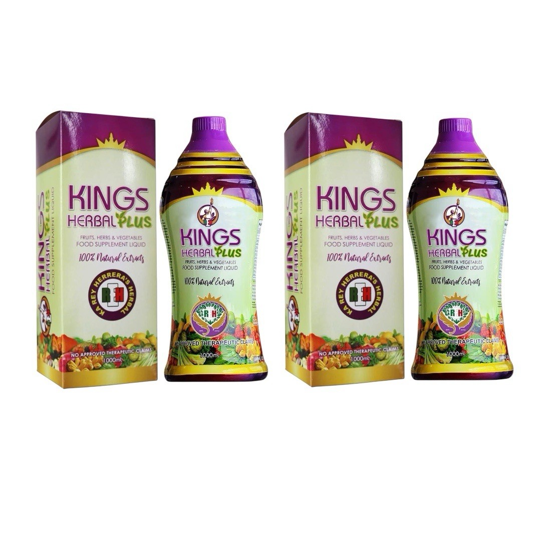 2 Bottles KINGS HERBAL PLUS Fruits Vegetables & Herb Food Supplement 1000 ml