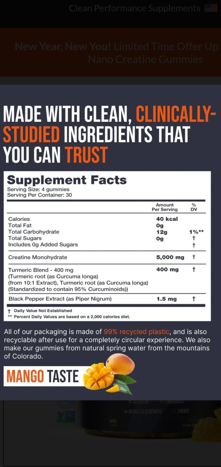 EcoWise Wellness Creatine Monohydrate Gummies 5000 Mg Sugar-free