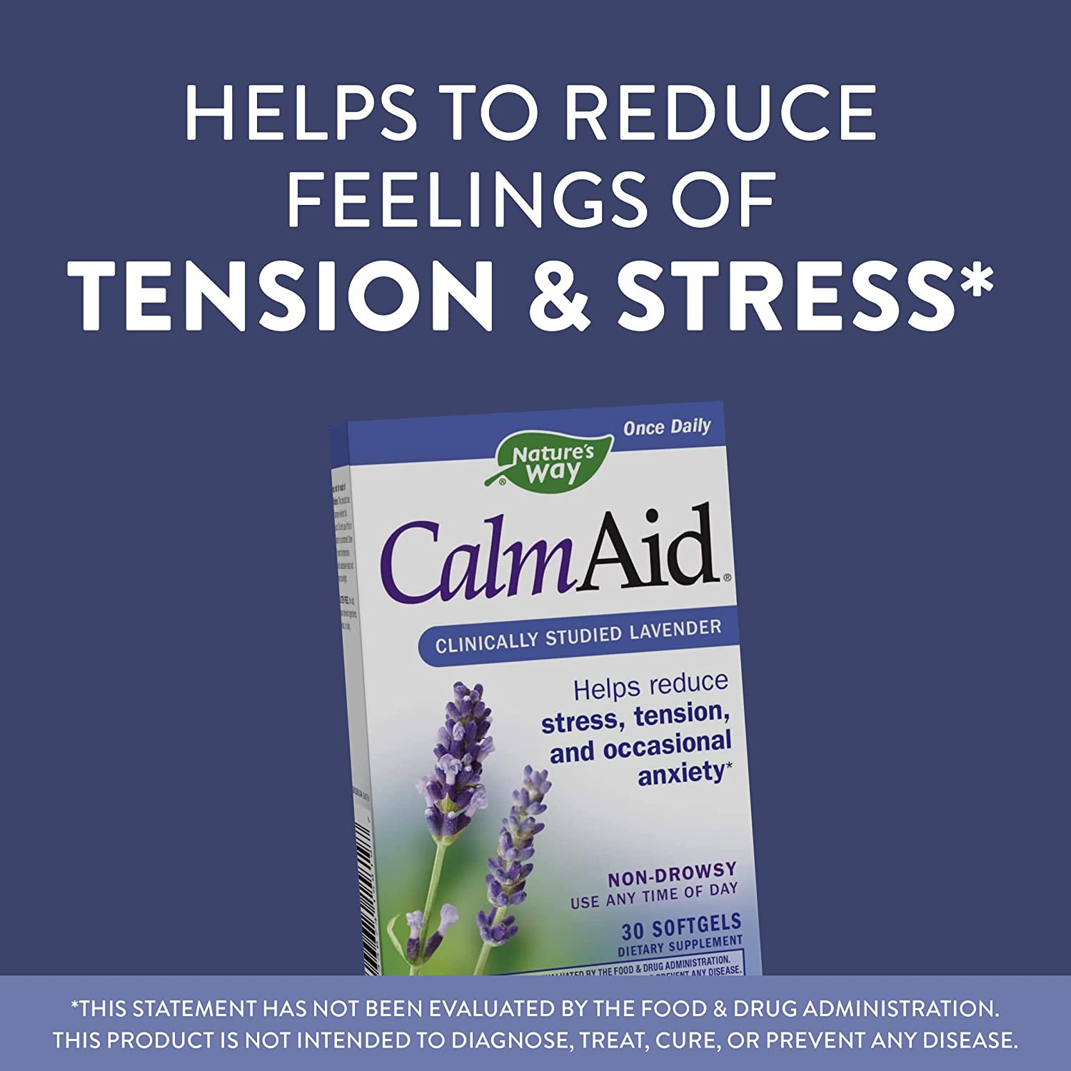 Nature’s Way CalmAid Softgels with Silexan Lavender Oil, Reduce Tension & Stress