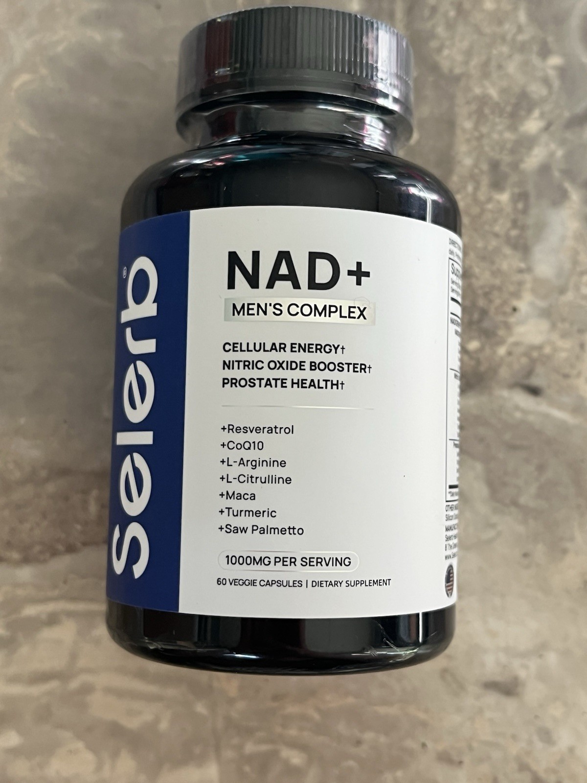 Selerb NAD+ Men’s Complex Formula Supplement 60 Capsules CoQ10 Resveratrol Vegan