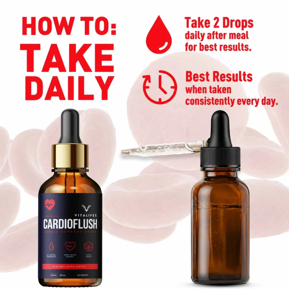 (2 Pack) Cardioflush Blood Health Support Drop Cardio Flush Vitamin 30 Servings