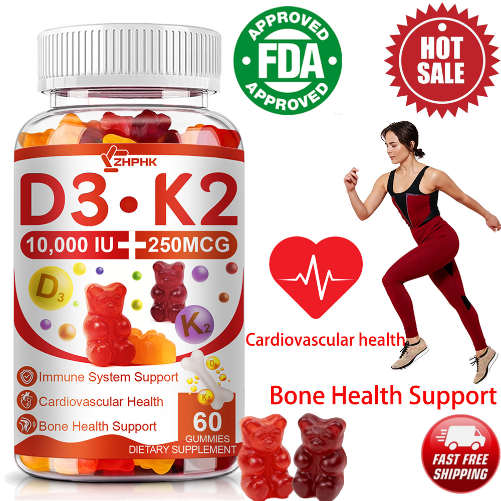 D3 10000 IU K2 250mcg 60 Gummies Immune system support Bone Health Support