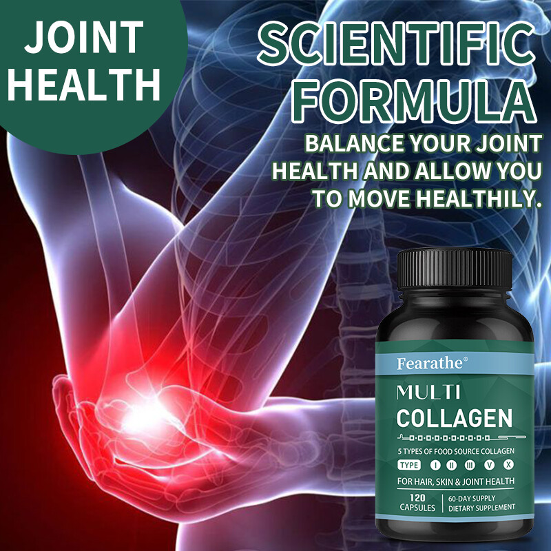 Multi Collagen Capsules – Hydrolyzed Protein Peptides -Type I,II,III,V,X
