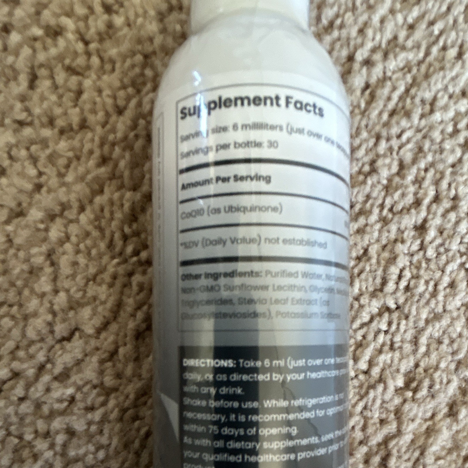 rho nutrition Liposomal CoQ10 Liquid Antioxidant Supplement 6 fl oz Exp 10/2027
