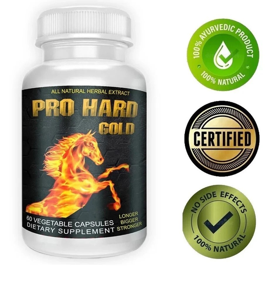 Pro Hard Gold Male Performance Enhancement 60 Pills Dietary Supplemen, Pack 1