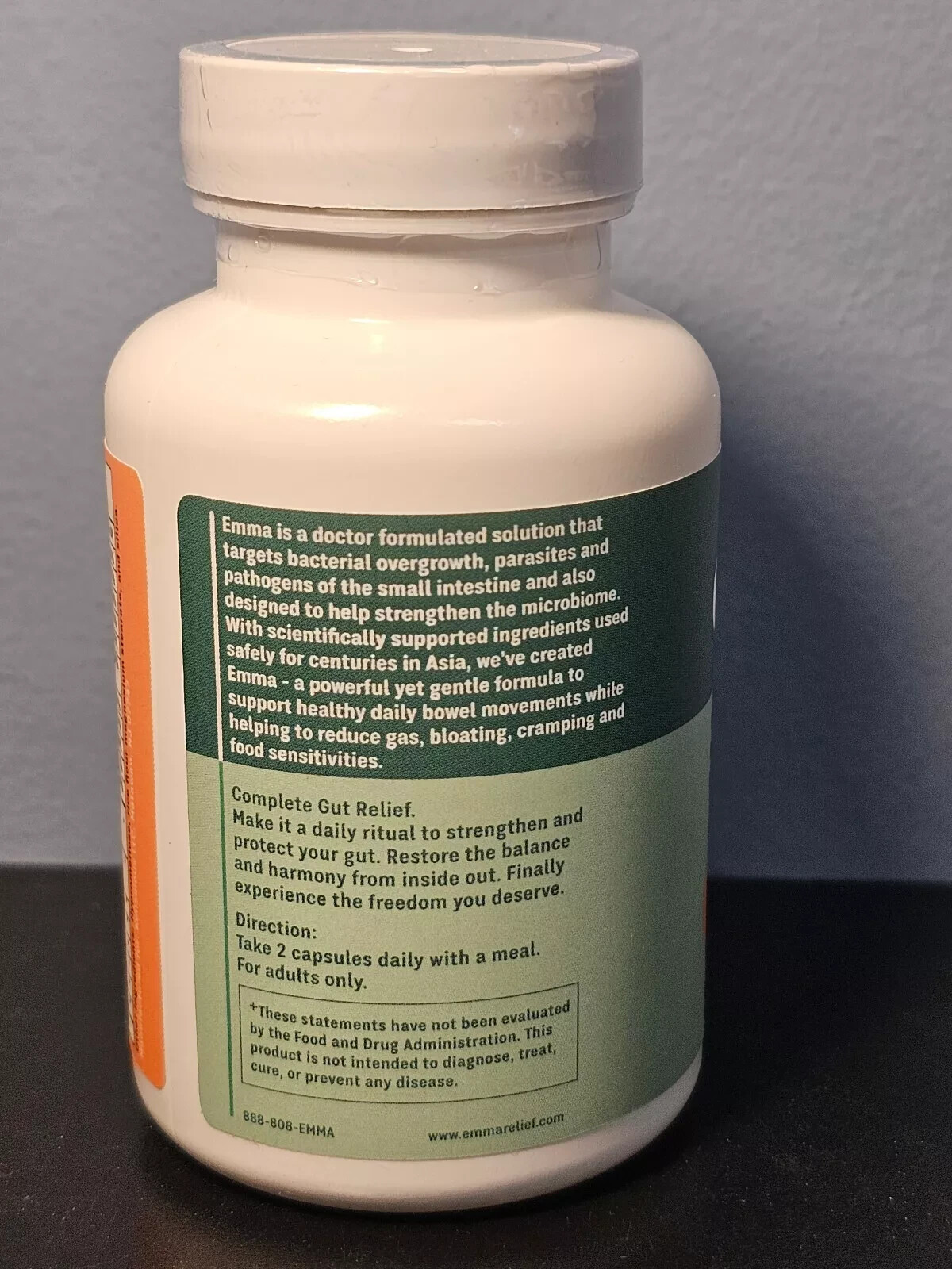 Emma Relief Supplement Keto for Gut Bloating 60 Capsules Exp 11/2025