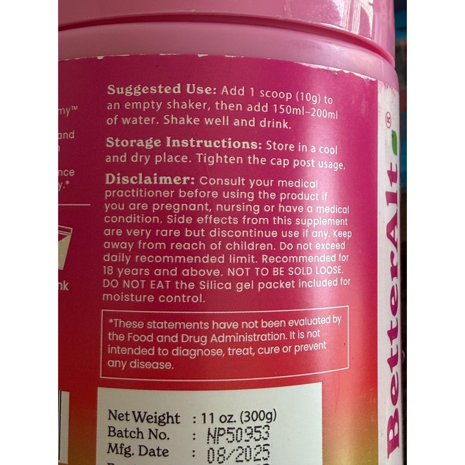 3-pack BetterAlt Creatine+ Collagen Booster Powder Coco Lychee 11oz